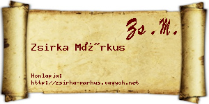 Zsirka Márkus névjegykártya